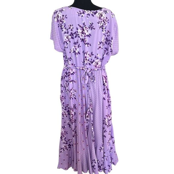 Women Within Women's Plus Boho Floral Mixed Print Maxi Dress Purple Size 22W - Picture 3 of 12